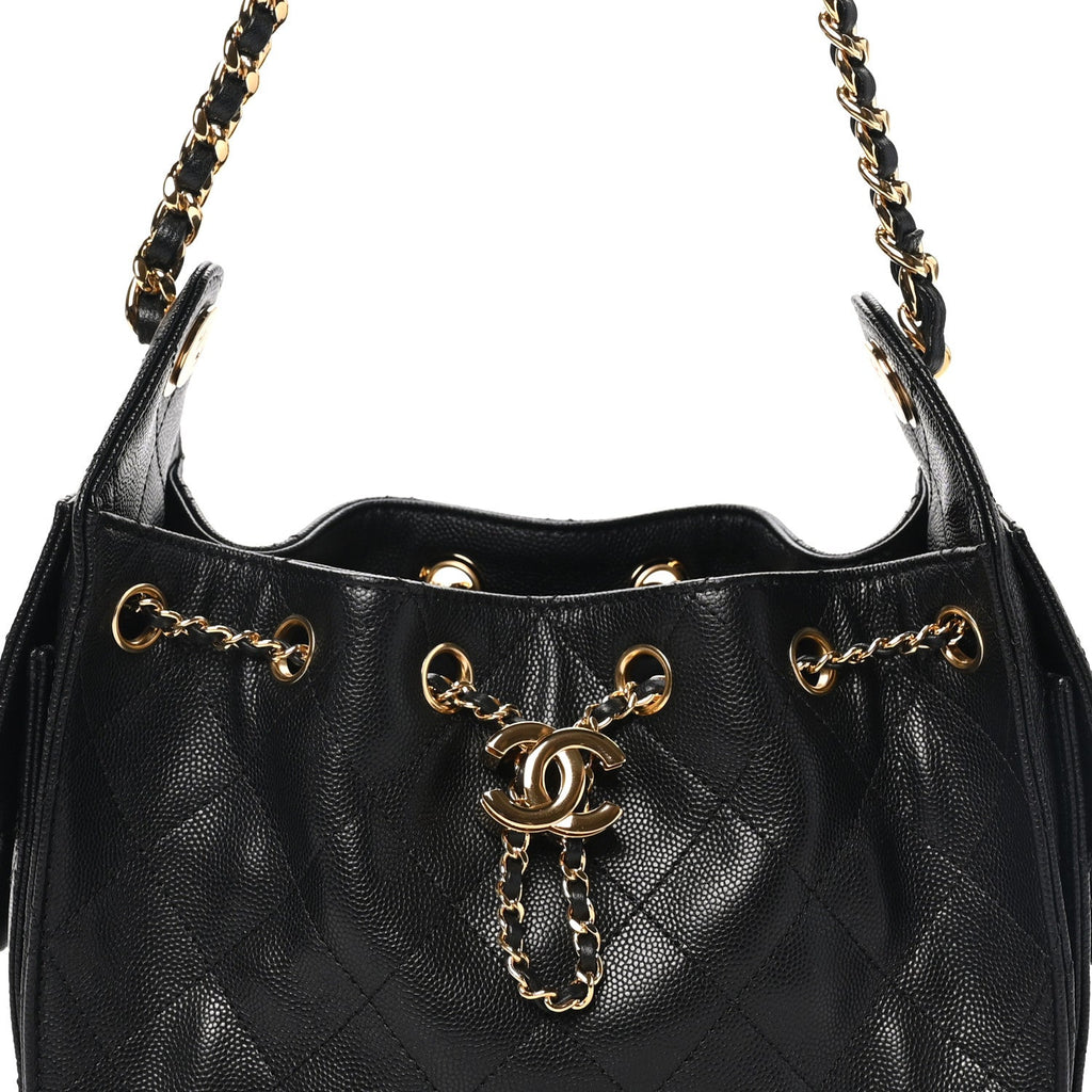 Caviar Quilted Mini Chanel 25 Handbag Black