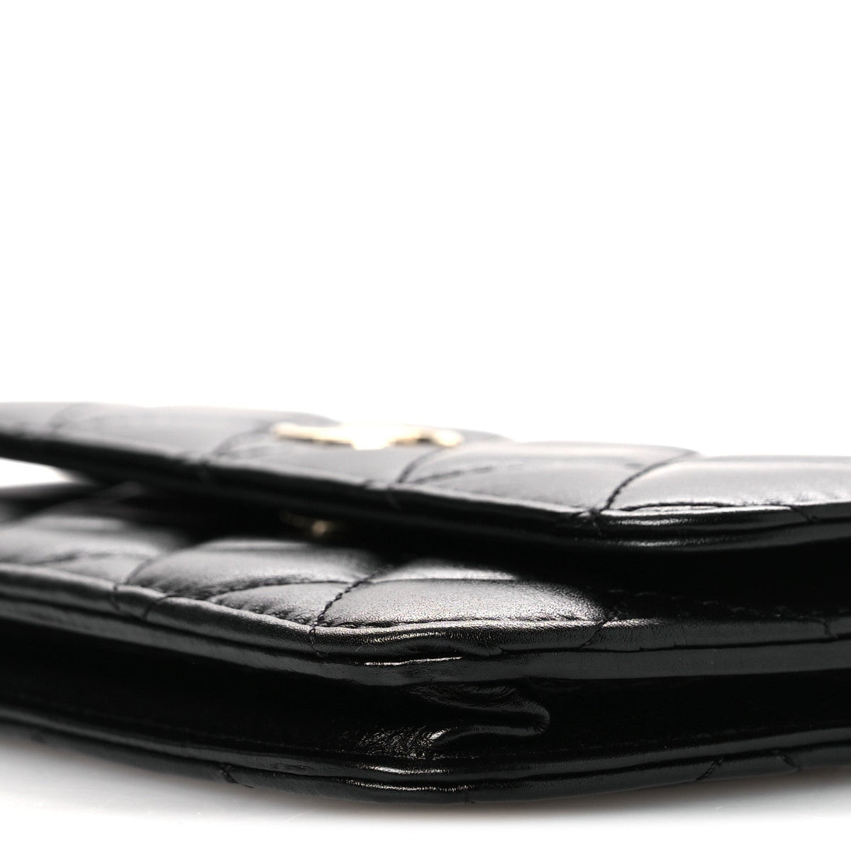 Calfskin Quilted Mini Maxi Pearls Wallet On Chain WOC Black