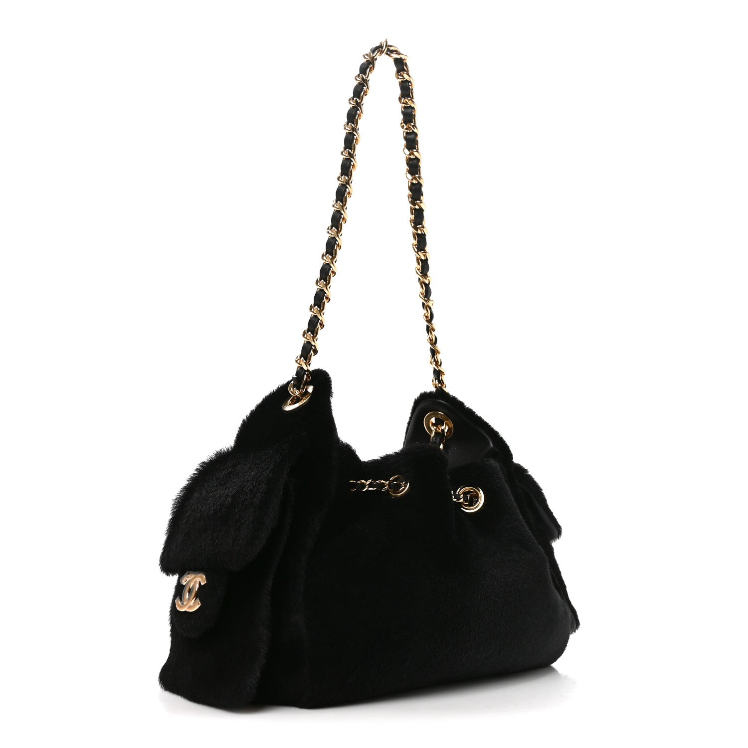 Pony Hair Mini Chanel 25 Handbag Black