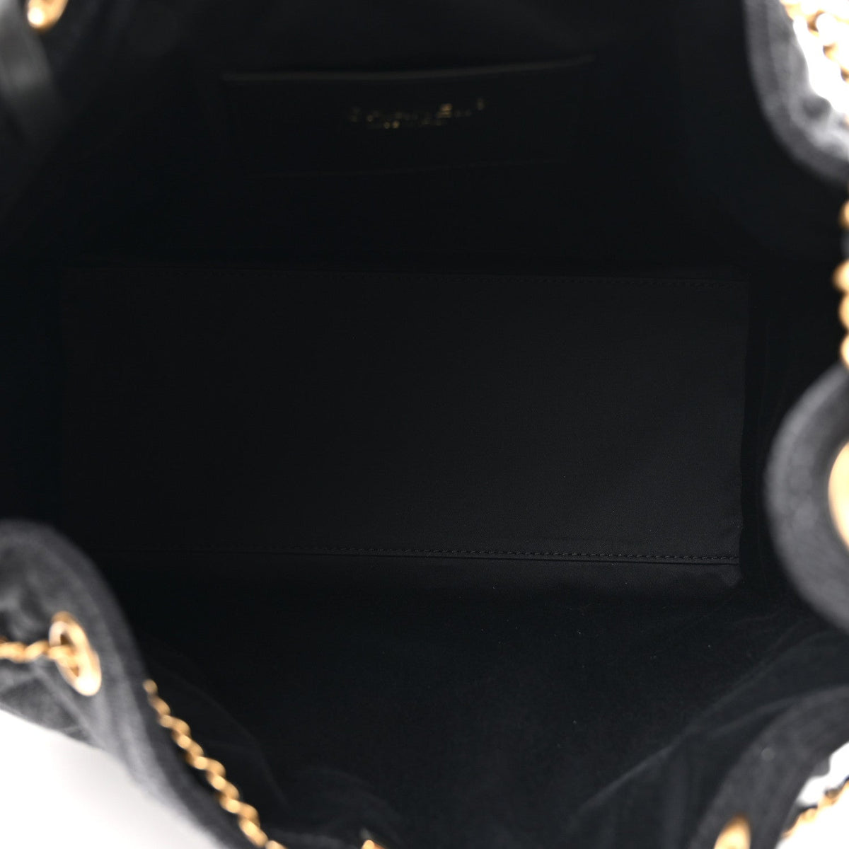 Washed Denim Quilted Medium Chanel 25 Handbag Black
