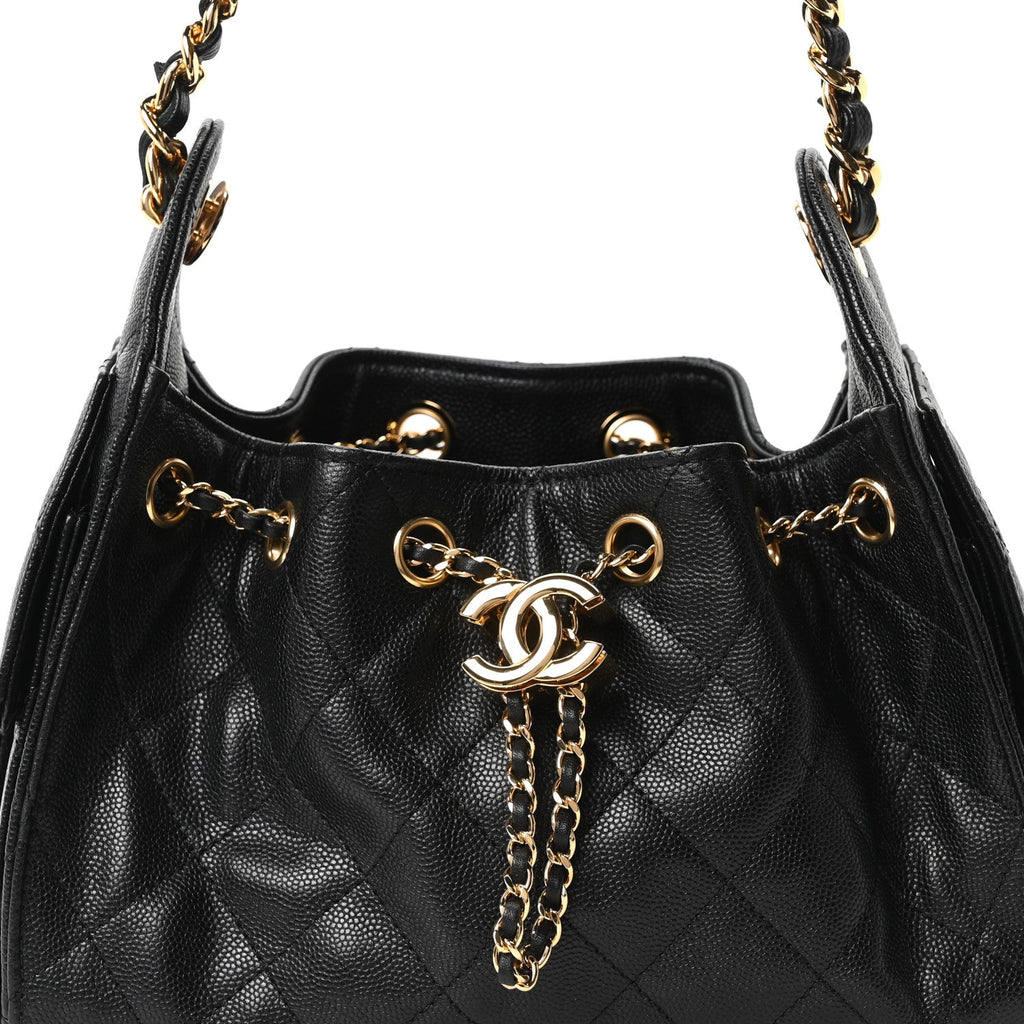 Caviar Quilted Mini Chanel 25 Handbag Black