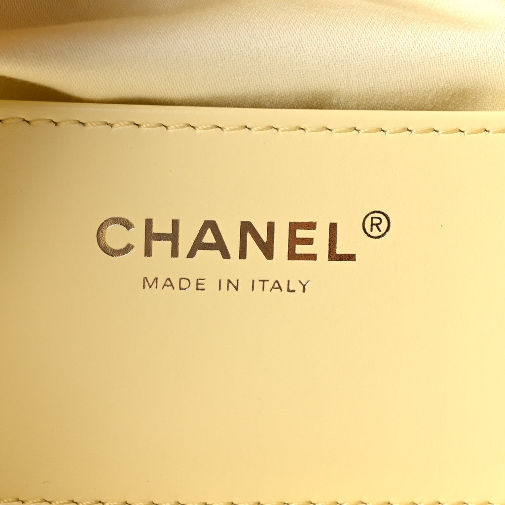 Caviar Quilted Mini Chanel 25 Handbag Light Yellow