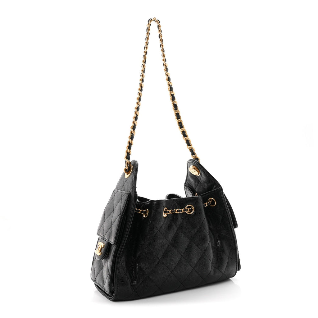 Caviar Quilted Mini Chanel 25 Handbag Black