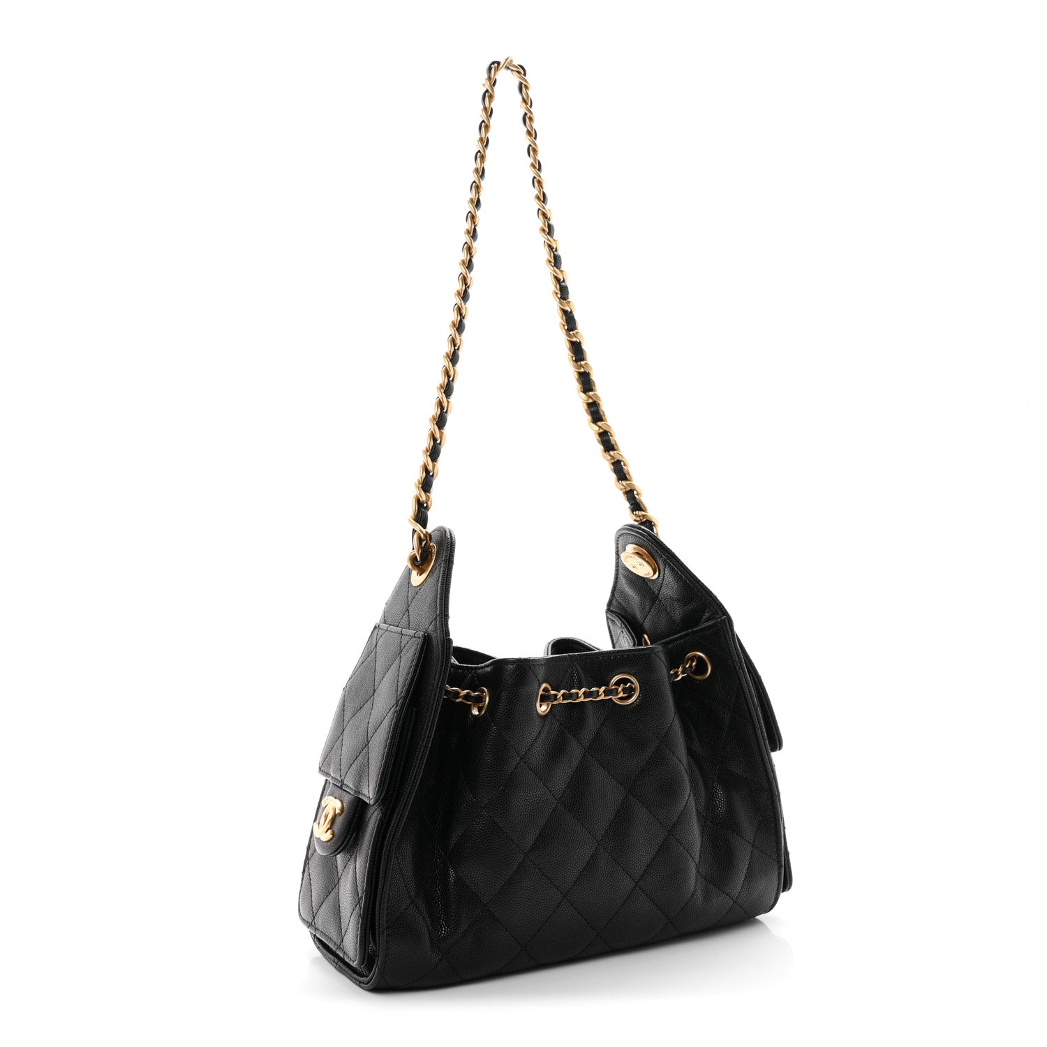 Caviar Quilted Mini Chanel 25 Handbag Black