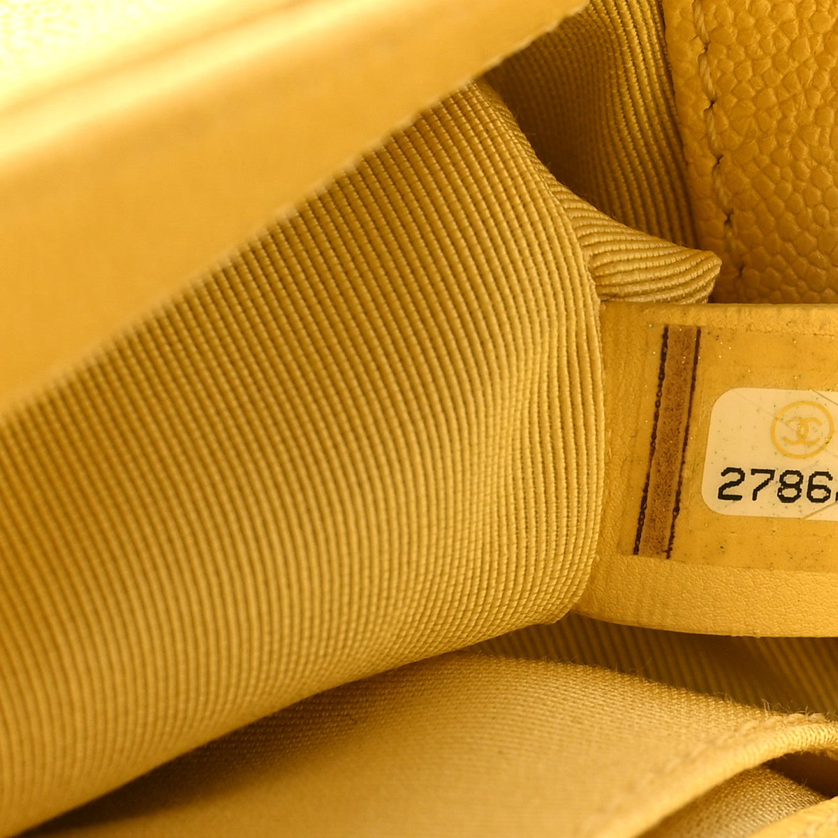 Caviar Chevron Quilted Small Boy Flap Yellow