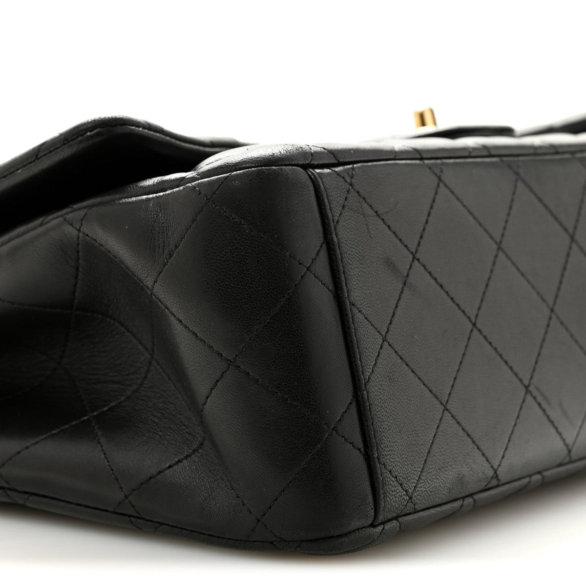 Lambskin Quilted Maxi Double Flap Black