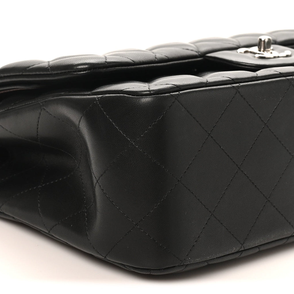 Lambskin Quilted Jumbo Double Flap Black