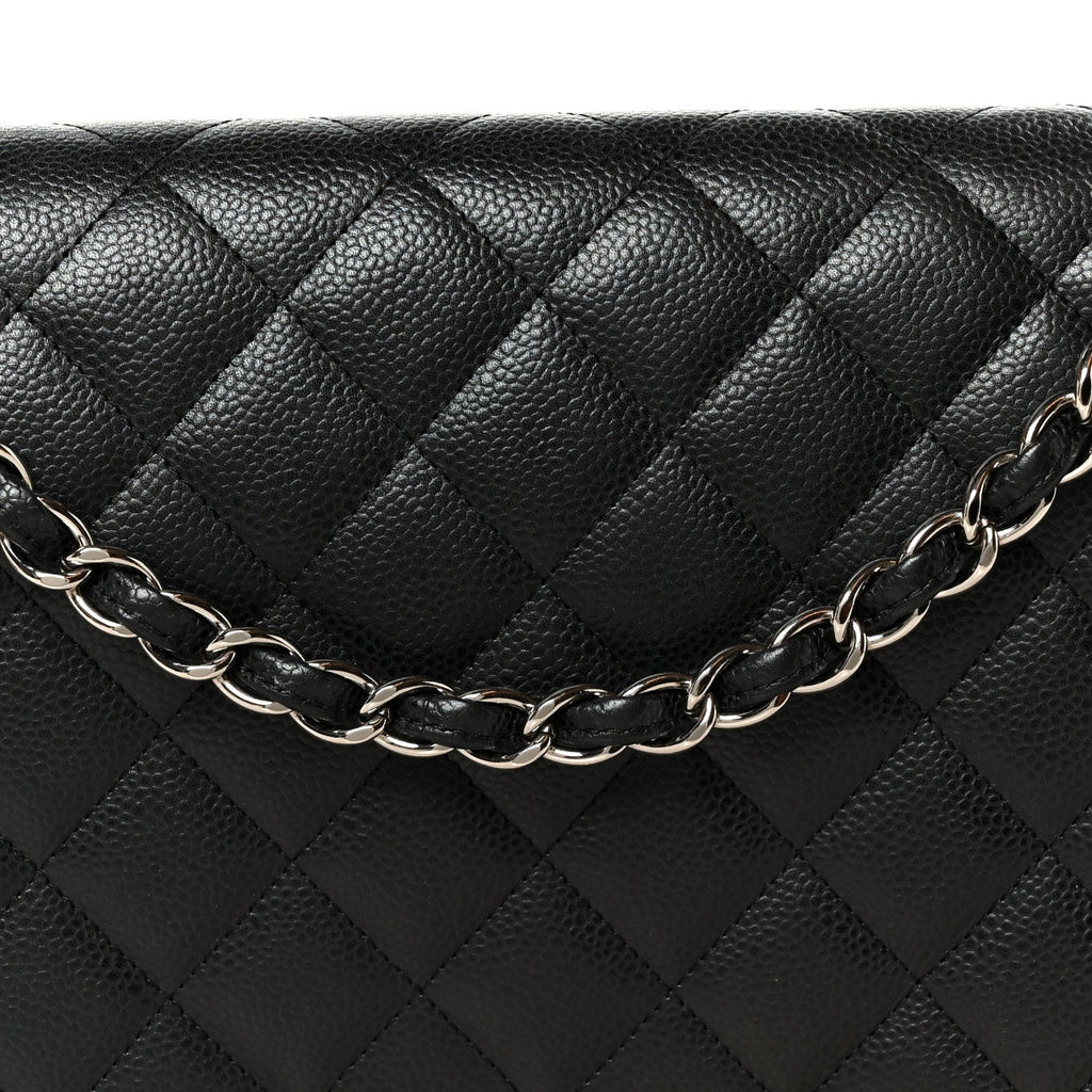 Caviar Quilted Maxi Double Flap Black
