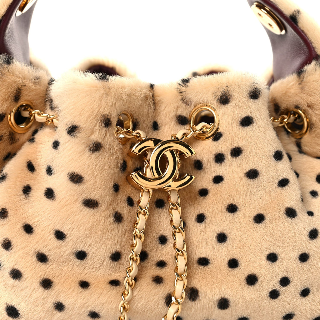 Pony Hair Mini Chanel 25 Handbag Beige Black