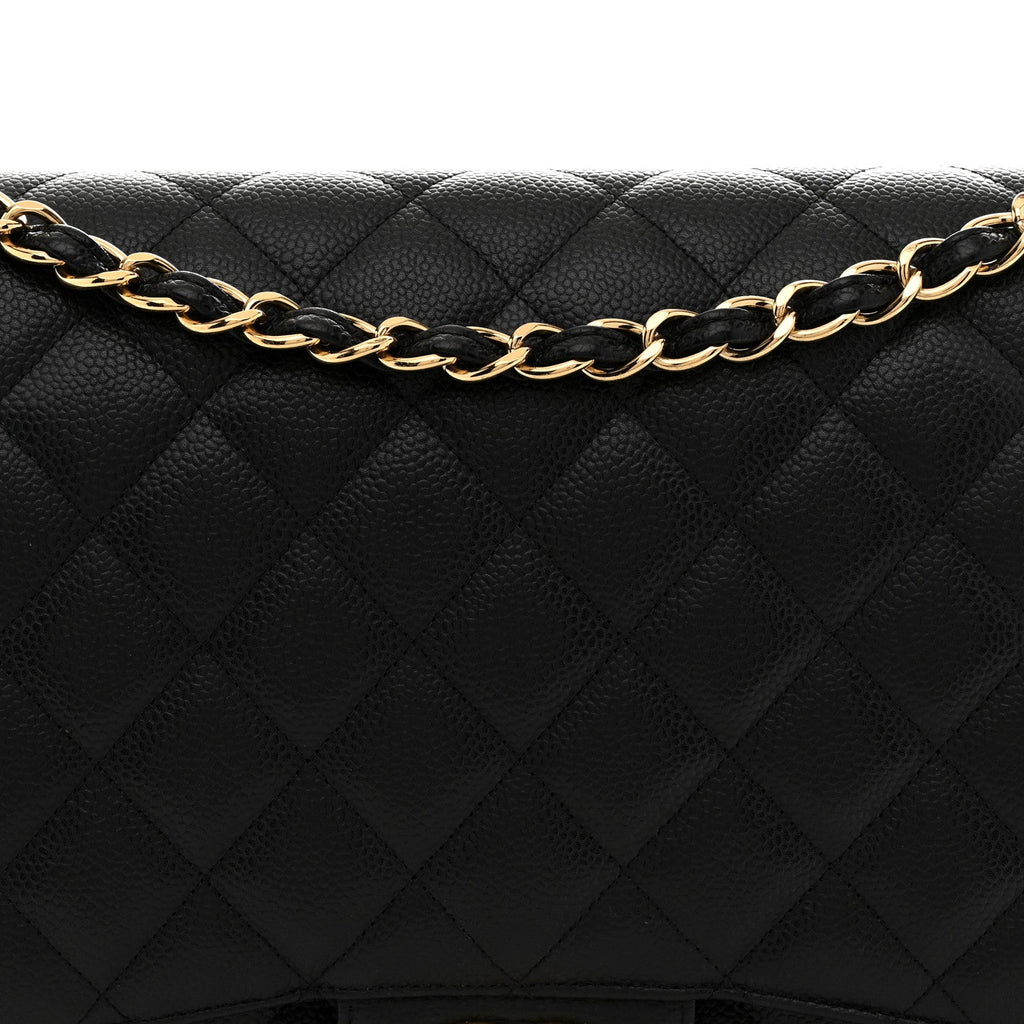 Caviar Quilted Maxi Double Flap Black