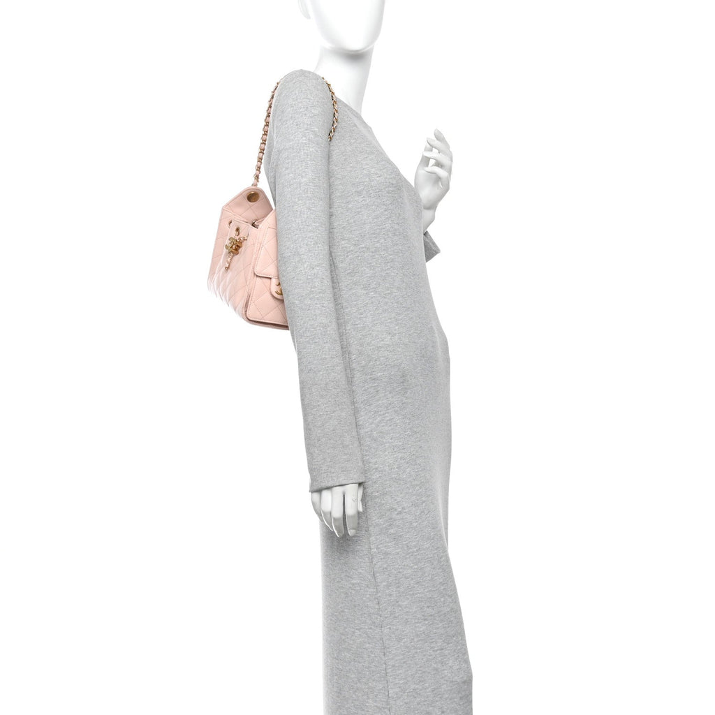 Caviar Quilted Mini Chanel 25 Handbag Light Pink