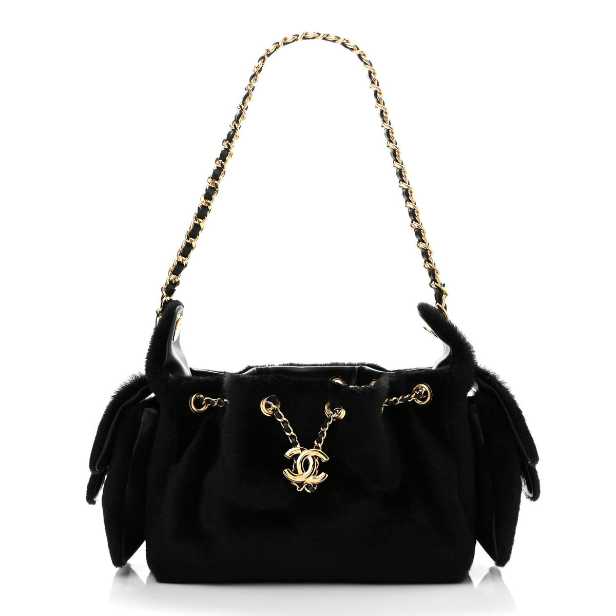 Pony Hair Mini Chanel 25 Handbag Black