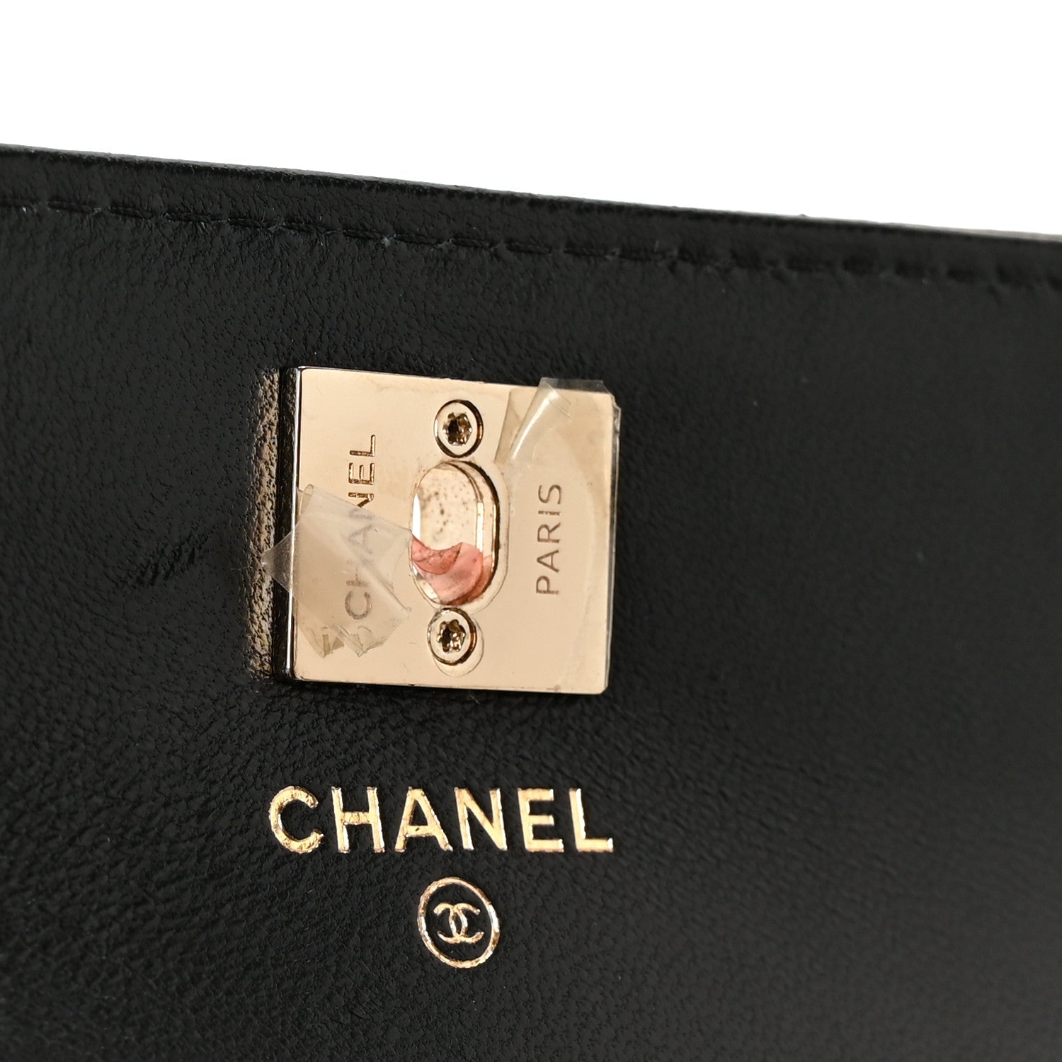 Lambskin Quilted Trendy CC Chain Clutch WOC Black