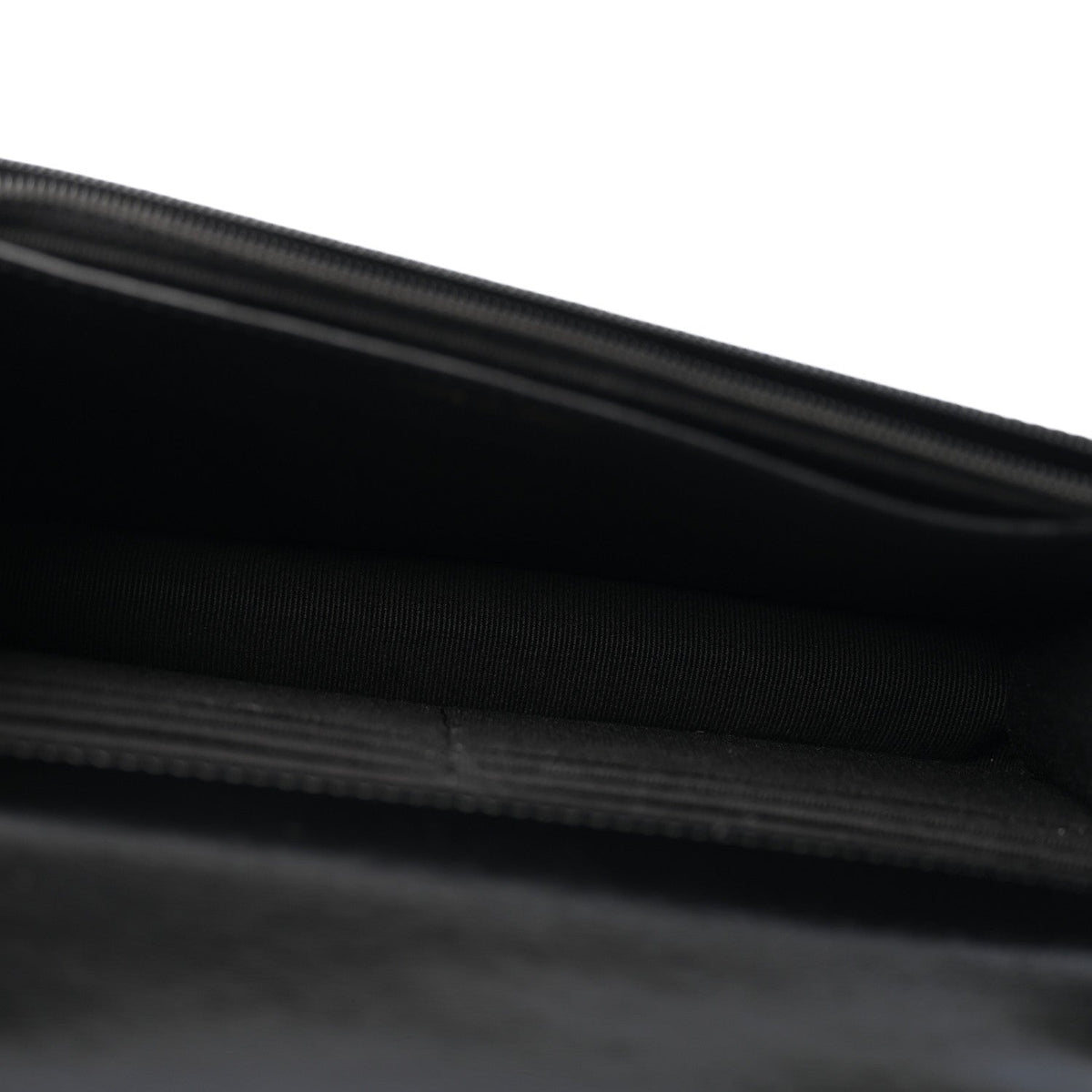 Shiny Crumpled Calfskin Quilted Chanel 19 Wallet On Chain WOC Black