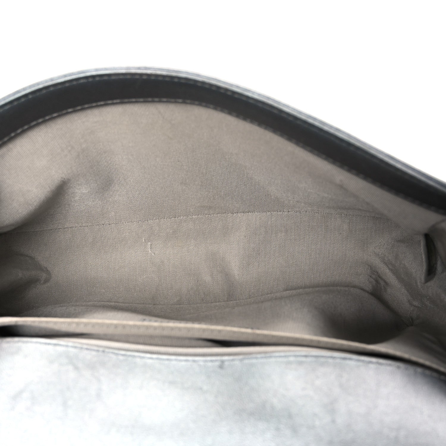 Metallic Lambskin Glass Pearl Embroidered Small Boy Flap  Silver