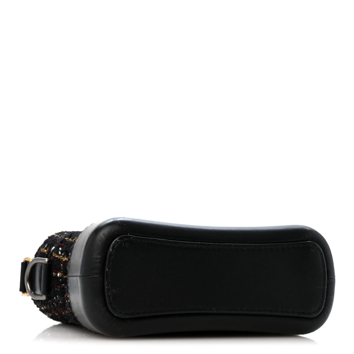Tweed Calfskin Quilted Small Gabrielle Hobo Black Gold