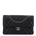 Caviar Quilted Small Double Flap Black