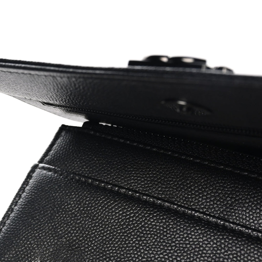 Caviar Quilted Boy Wallet On Chain WOC So Black