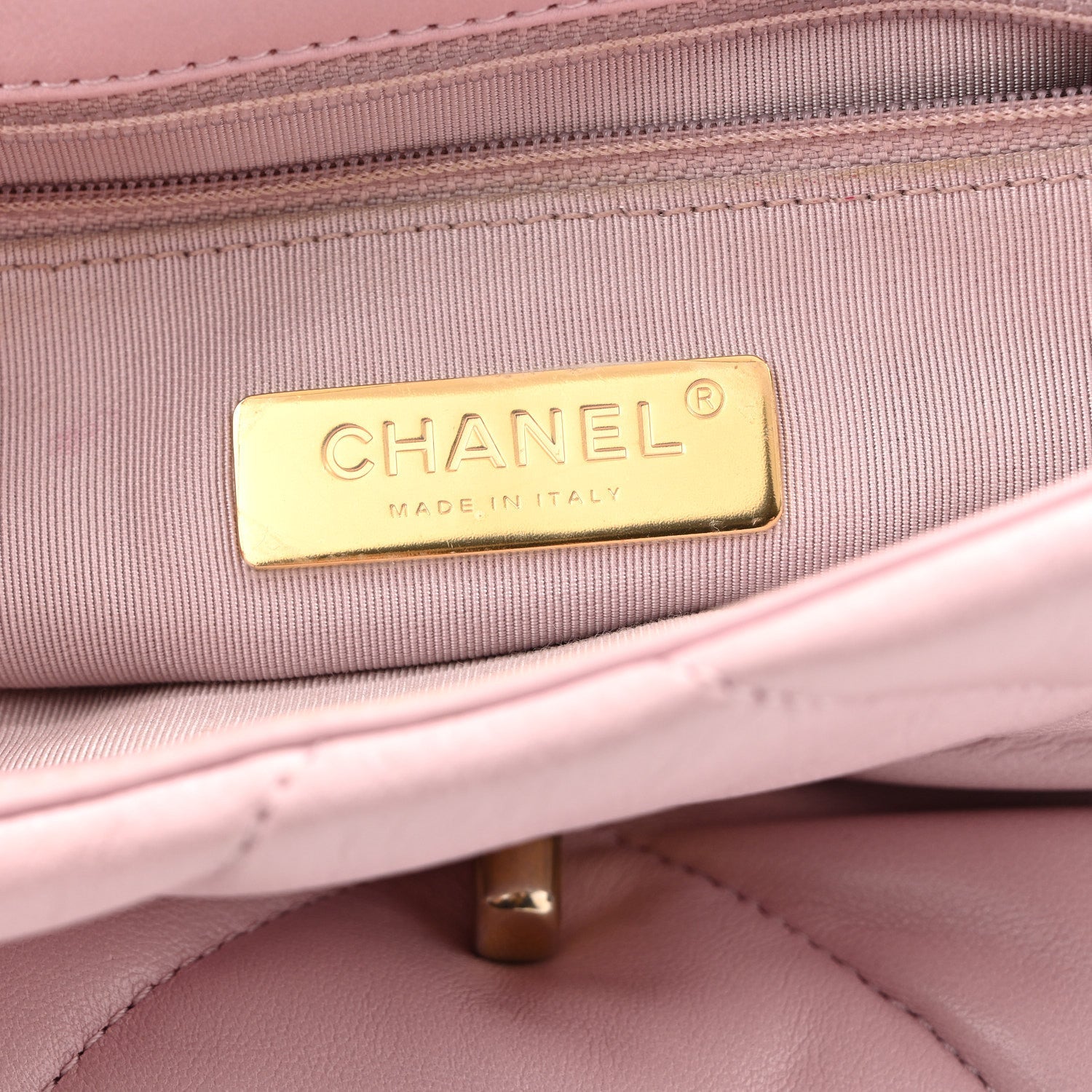 Lambskin Quilted Medium Chanel 19 Flap Light Pink