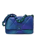 Tie Dye Calfskin Quilted Medium Chanel 19 Flap Blue Purple