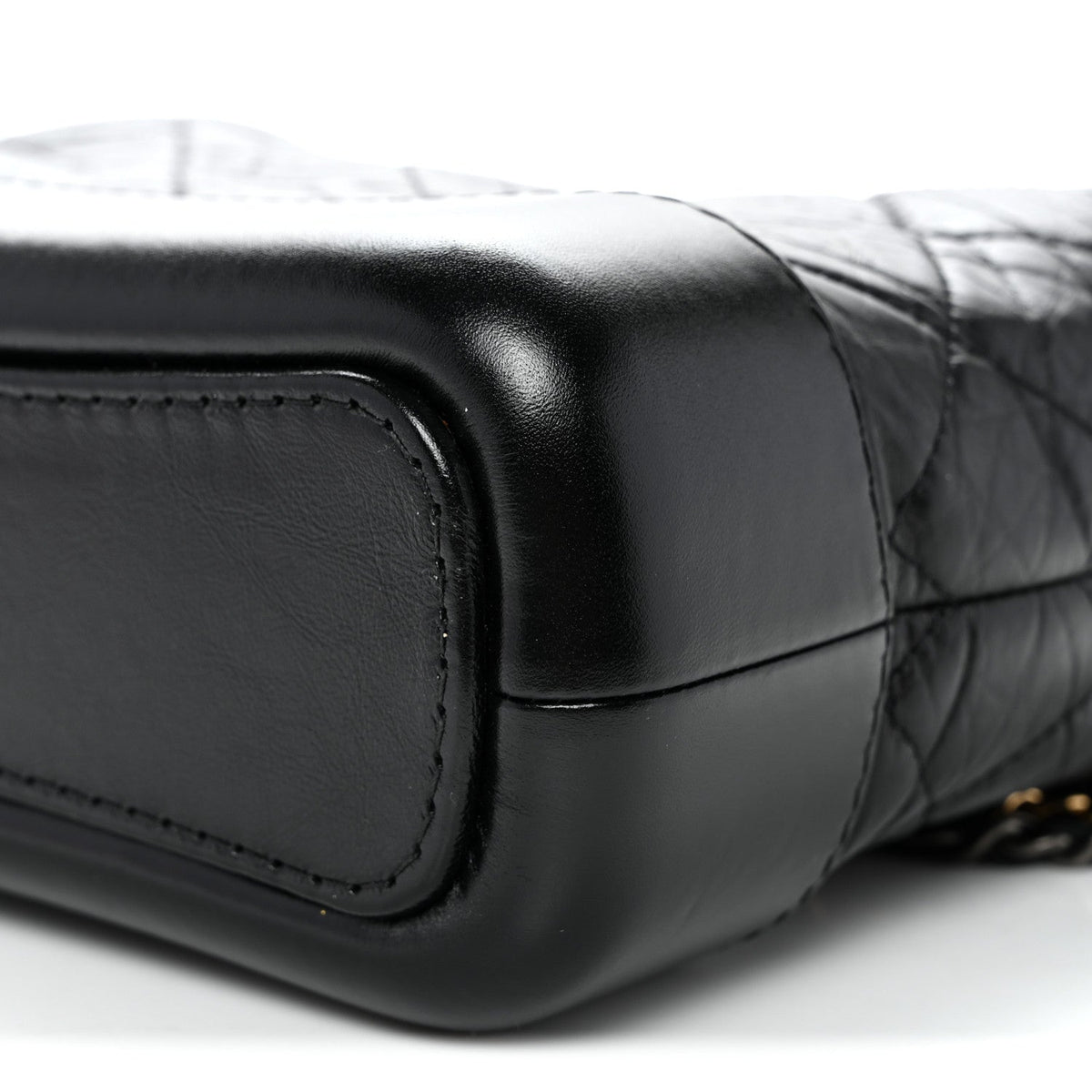 Aged Calfskin Quilted Small Gabrielle Hobo Black