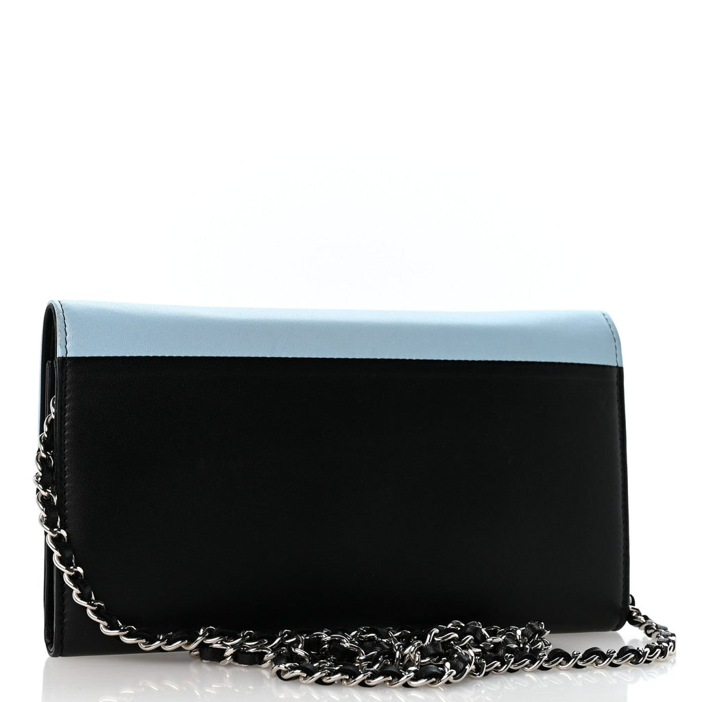 Lambskin Airlines Wallet On Chain WOC Blue Black Red