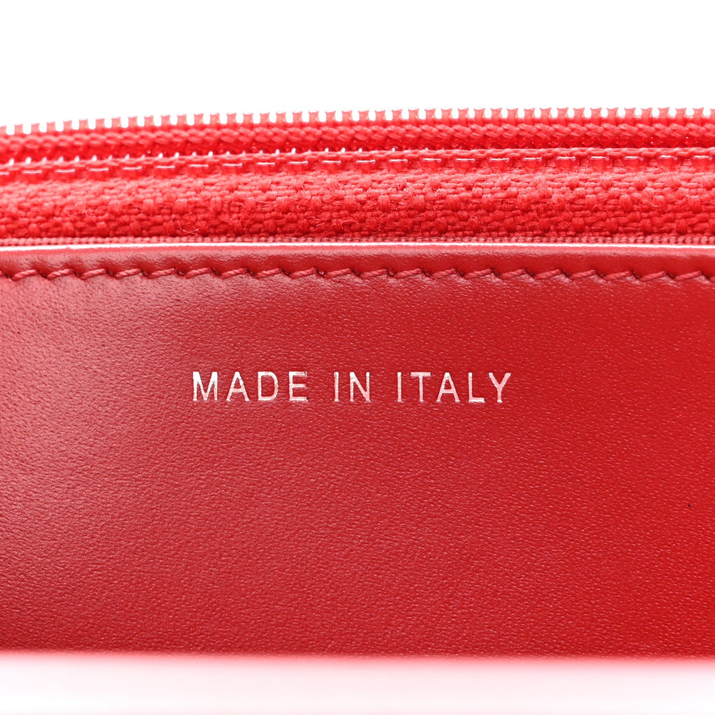 Glazed Calfskin Quilted Coco Boy Wallet On Chain WOC Red
