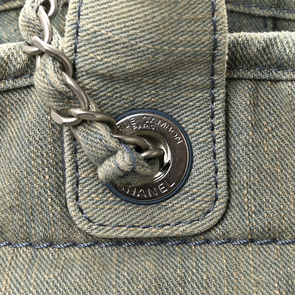 Denim Small Deauville Tote  Light Blue
