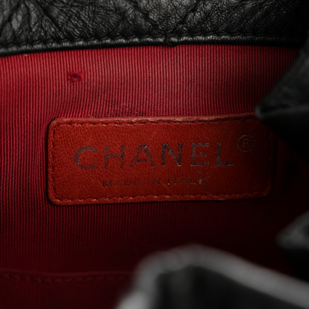 Aged Calfskin Quilted Small Gabrielle Backpack Black