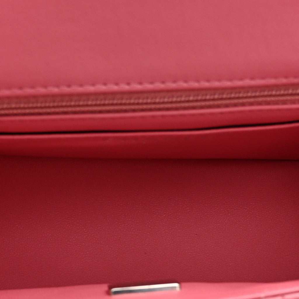 Lambskin Quilted Mini Square Flap Pink
