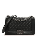Caviar Quilted Medium Boy Flap Black