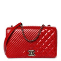 Patent Quilted Medium Coco Boy Flap Red