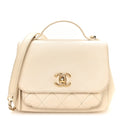 Caviar Quilted Small Business Affinity Flap White