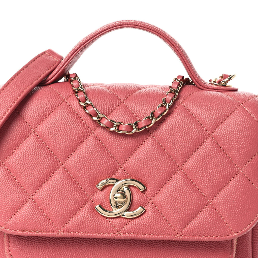 Caviar Quilted Small Business Affinity Flap Pink