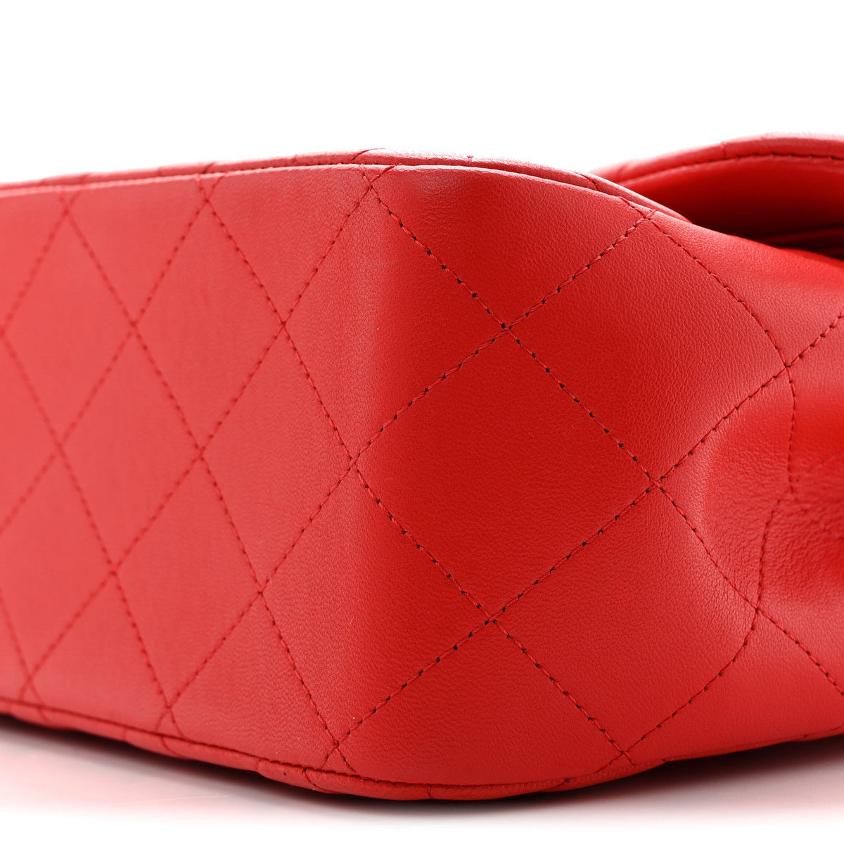 Lambskin Quilted Jumbo Double Flap Red