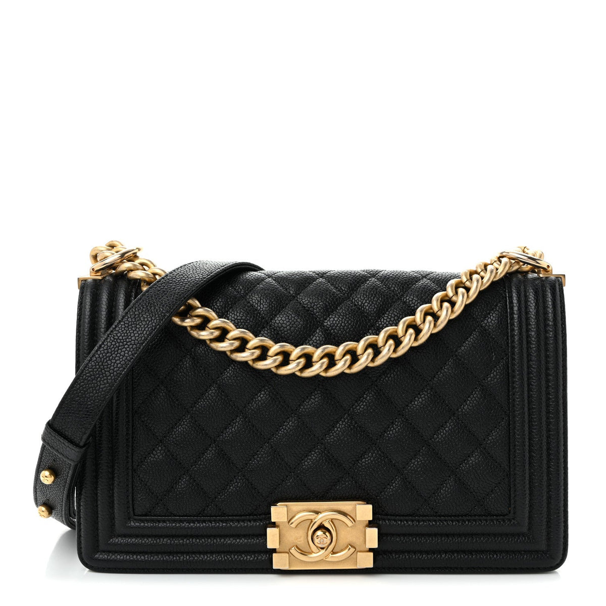 Caviar Quilted Medium Boy Flap Black