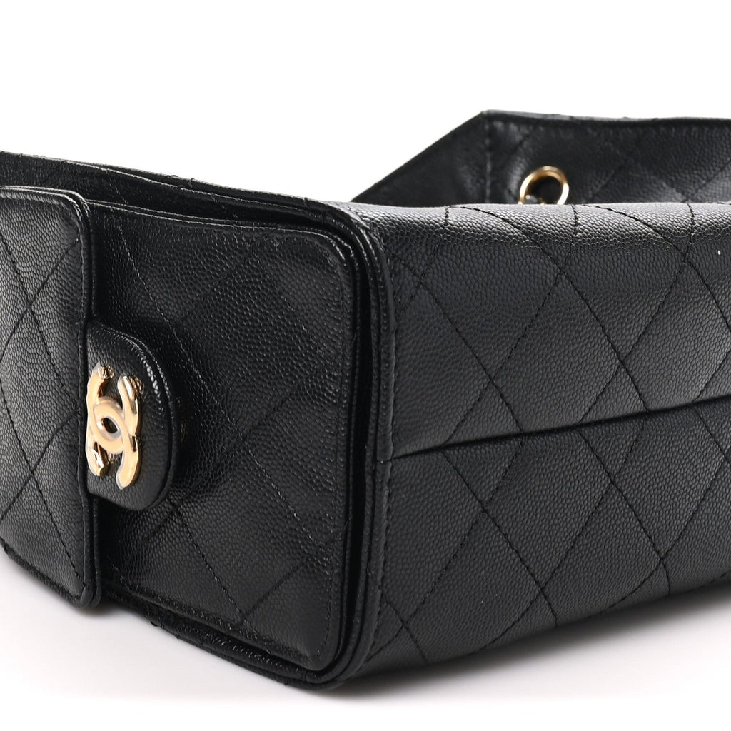 Caviar Quilted Mini Chanel 25 Handbag Black