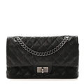 Washed Caviar Quilted 2.55 Reissue 225 Bijoux Chain Flap  Black