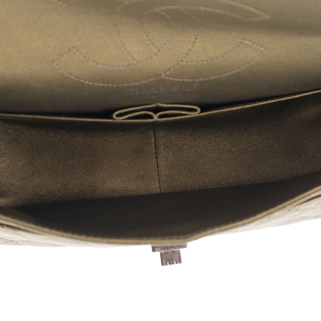 Metallic Calfskin Quilted 2.55 Reissue 226 Flap Green