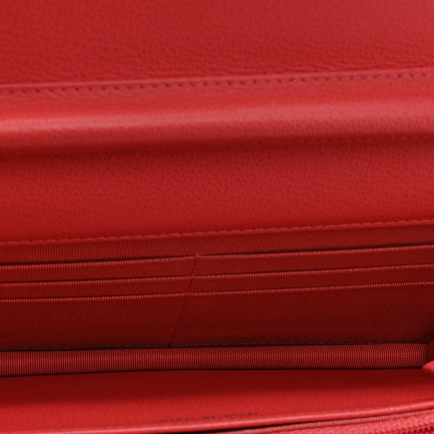Grained Calfskin Quilted CC Box Wallet On Chain WOC Pink