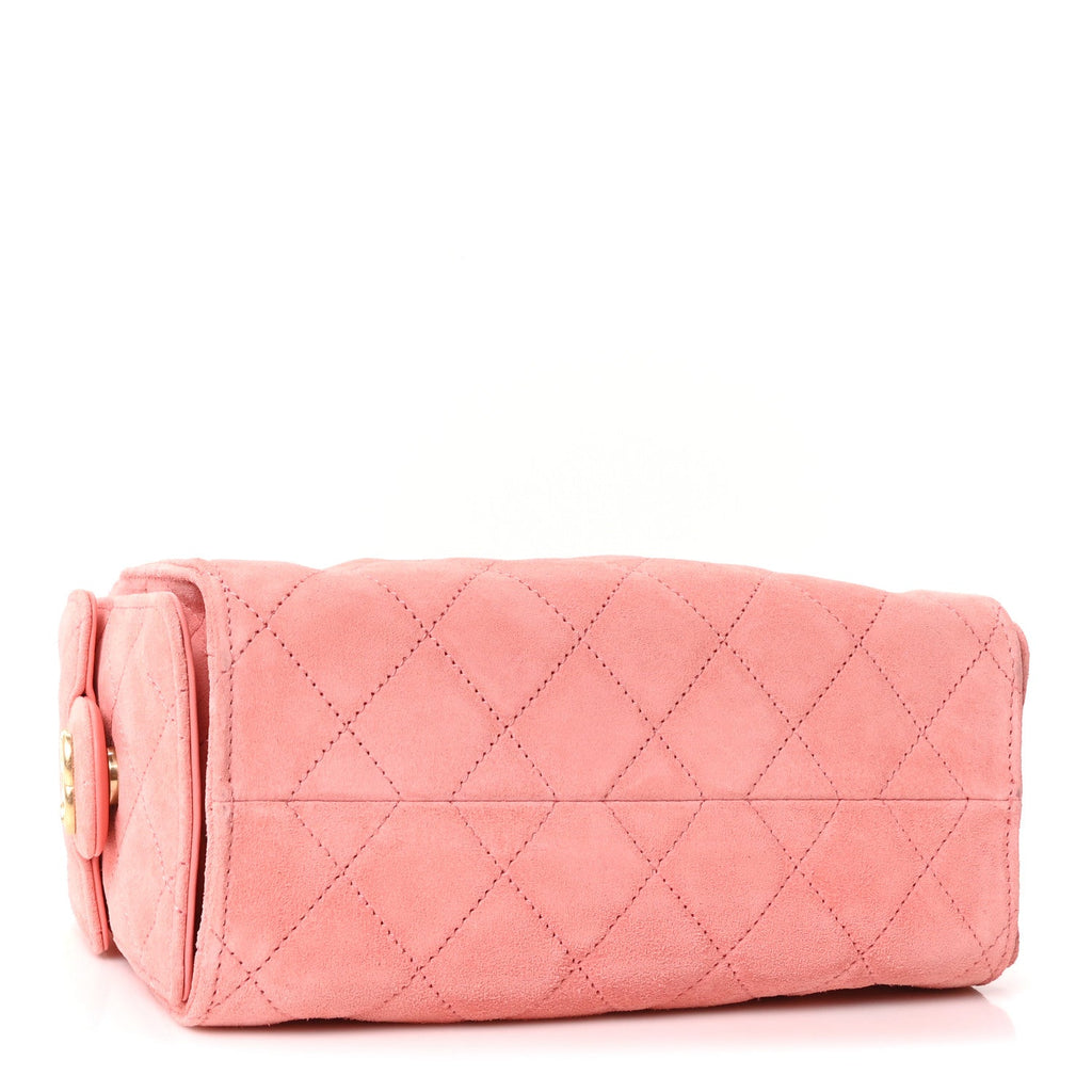 Suede Quilted Mini Chanel 25 Handbag Pink