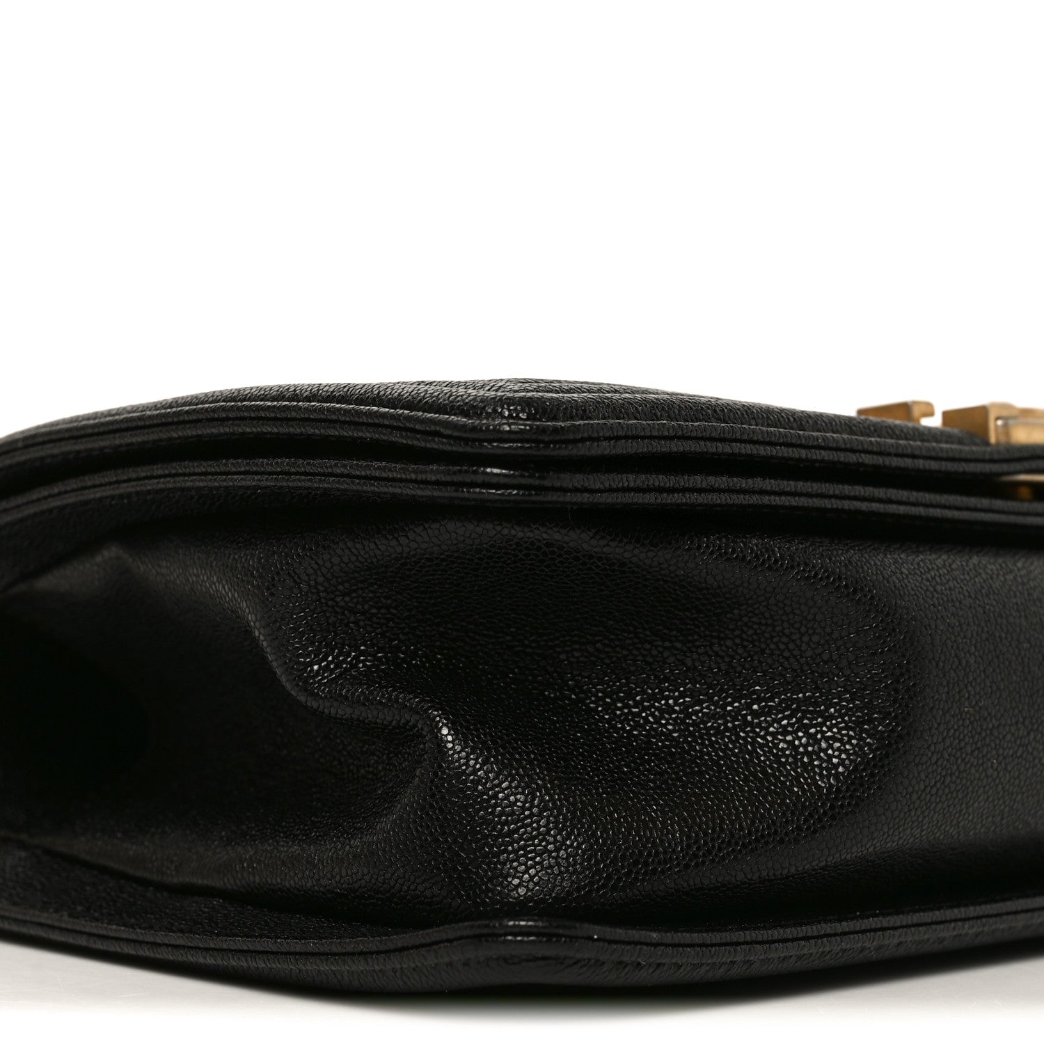 Caviar Chevron Quilted Medium Boy Flap Black