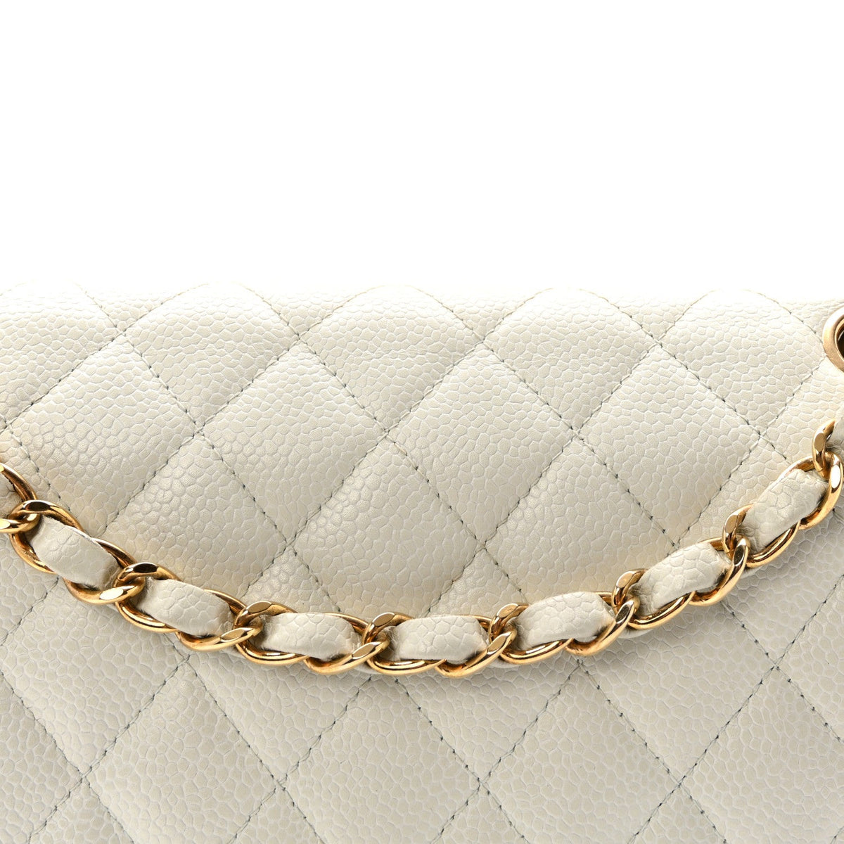 Caviar Quilted Medium Double Flap Light Blue