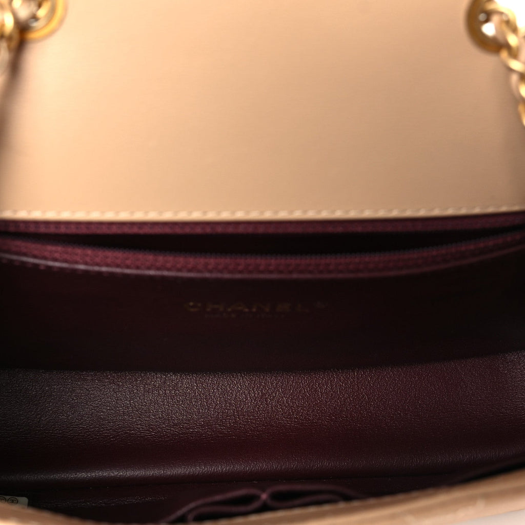 Caviar Quilted Small CC Filigree Flap Beige