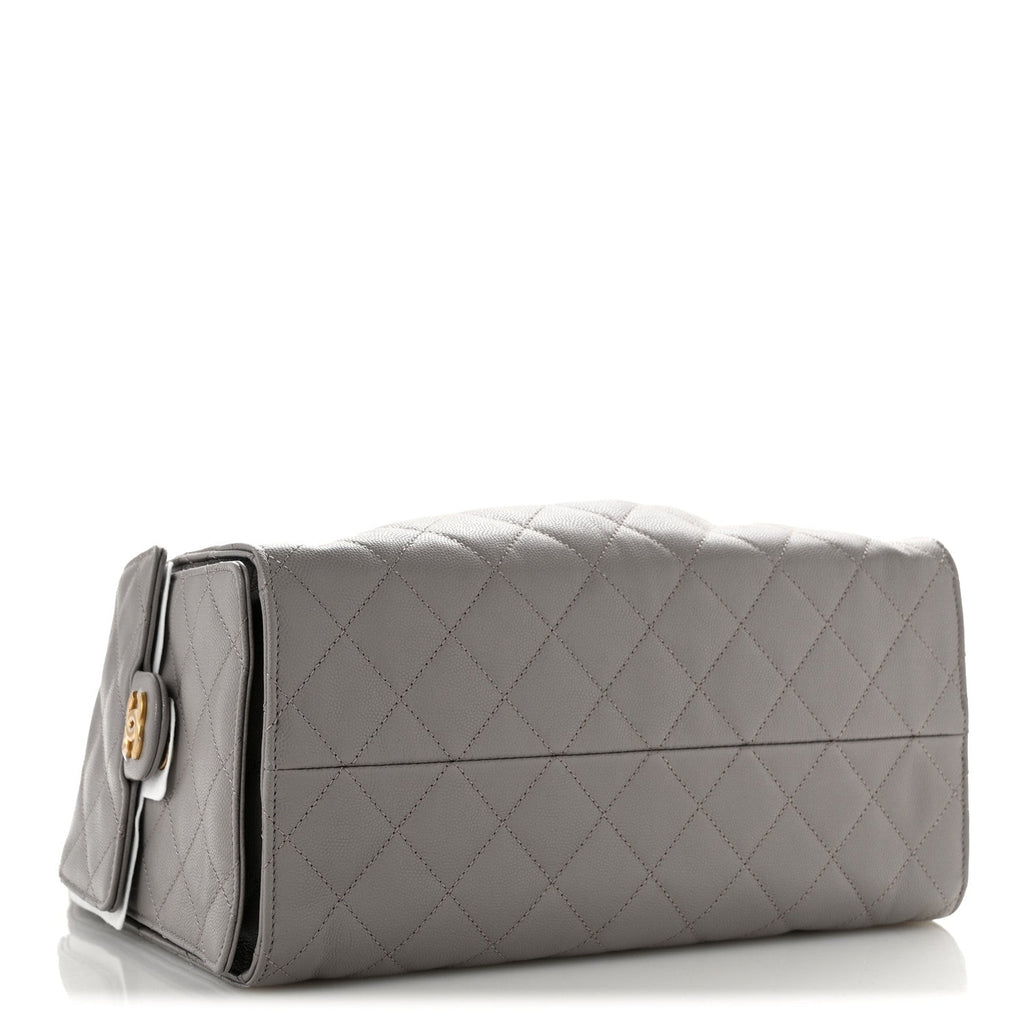 Caviar Quilted Medium Chanel 25 Handbag Dark Grey