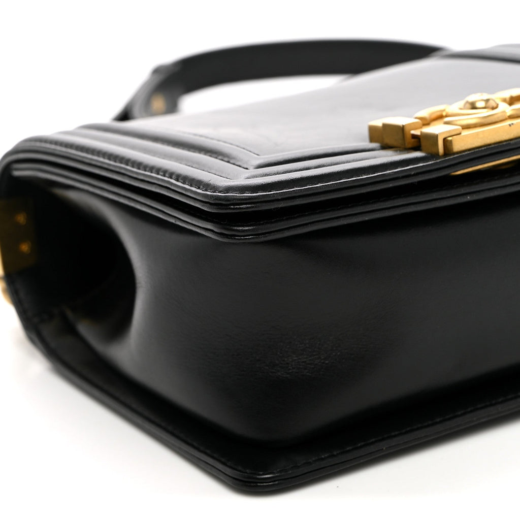 Calfskin Mini Boy Flap Black