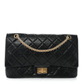 Aged Calfskin Quilted 2.55 Reissue 227 Flap Black
