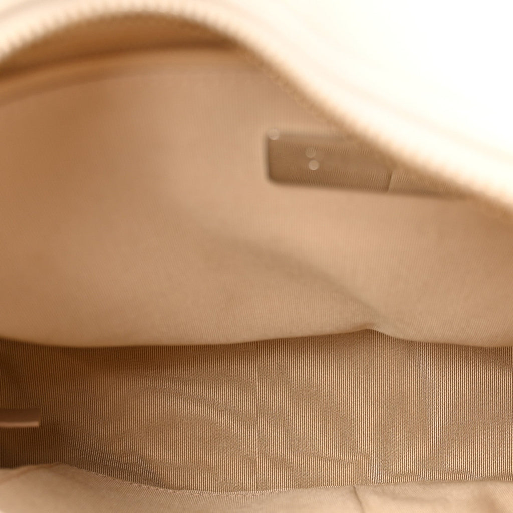 Aged Calfskin Chevron Quilted Medium Gabrielle Hobo White