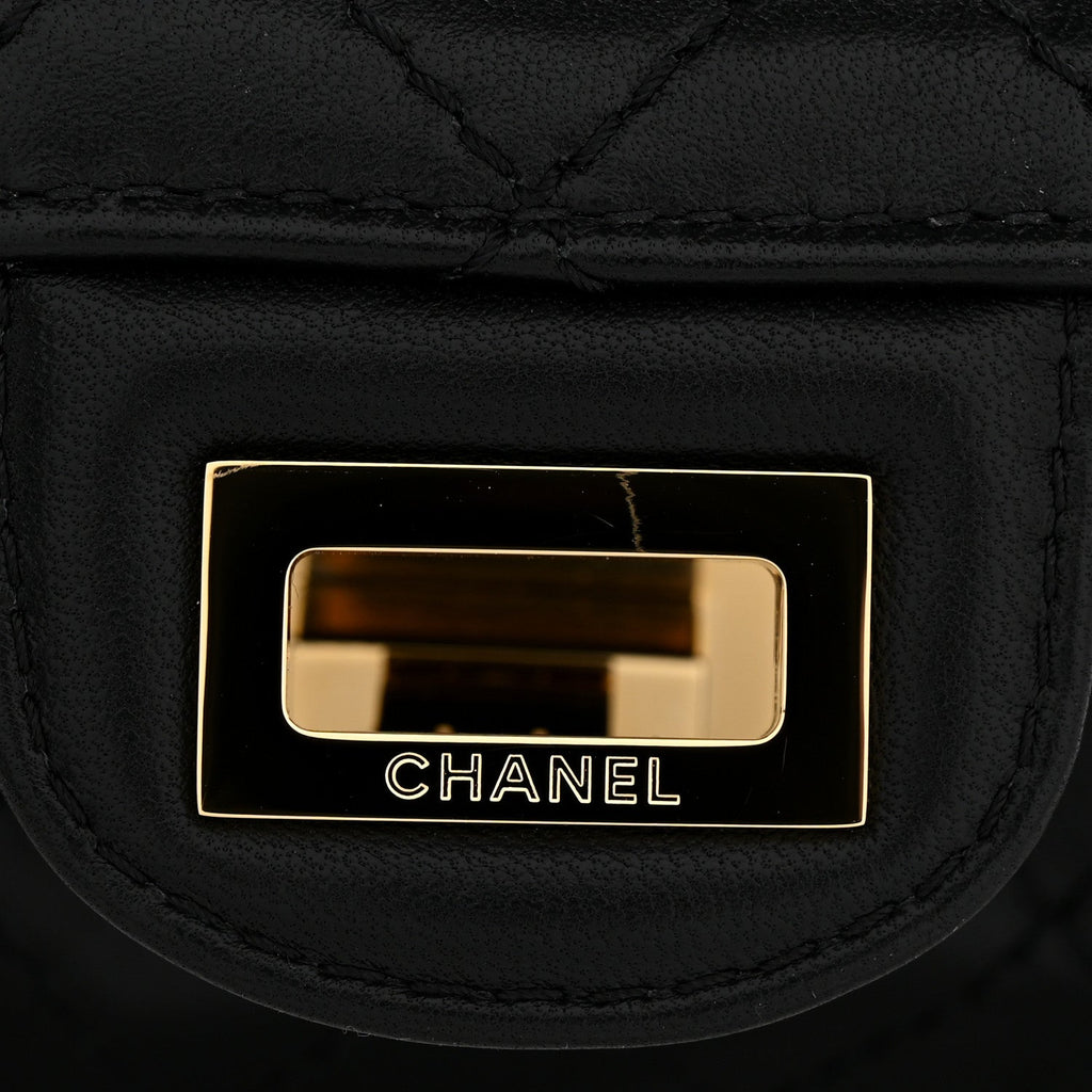 Lambskin Quilted Crush 2.55 Reissue 225 Flap Black