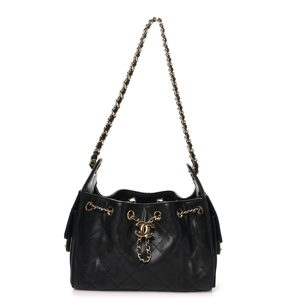 Caviar Quilted Mini Chanel 25 Handbag Black